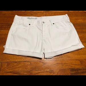 Madewell white cut off denim shorts